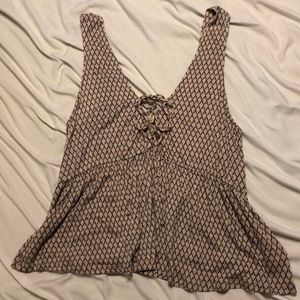 Pink and navy tank top